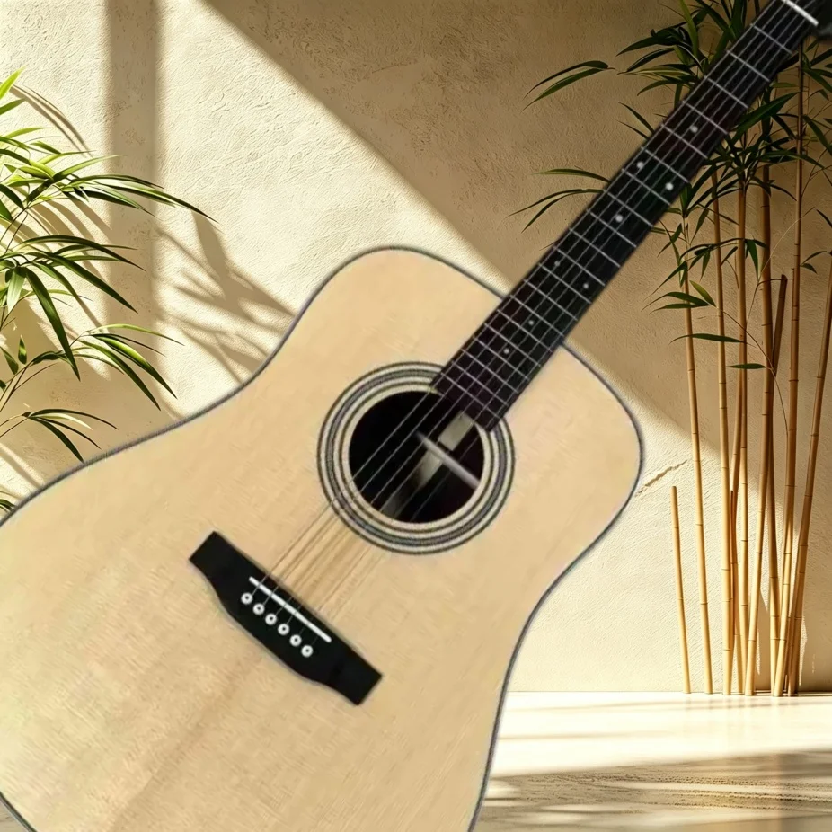 D28 Acoustic Guitar Spruce Top Rosewood Back Sides Rosewood Fretboard Natural Gloss Finish Folk Singing Fingerstyle Beginner