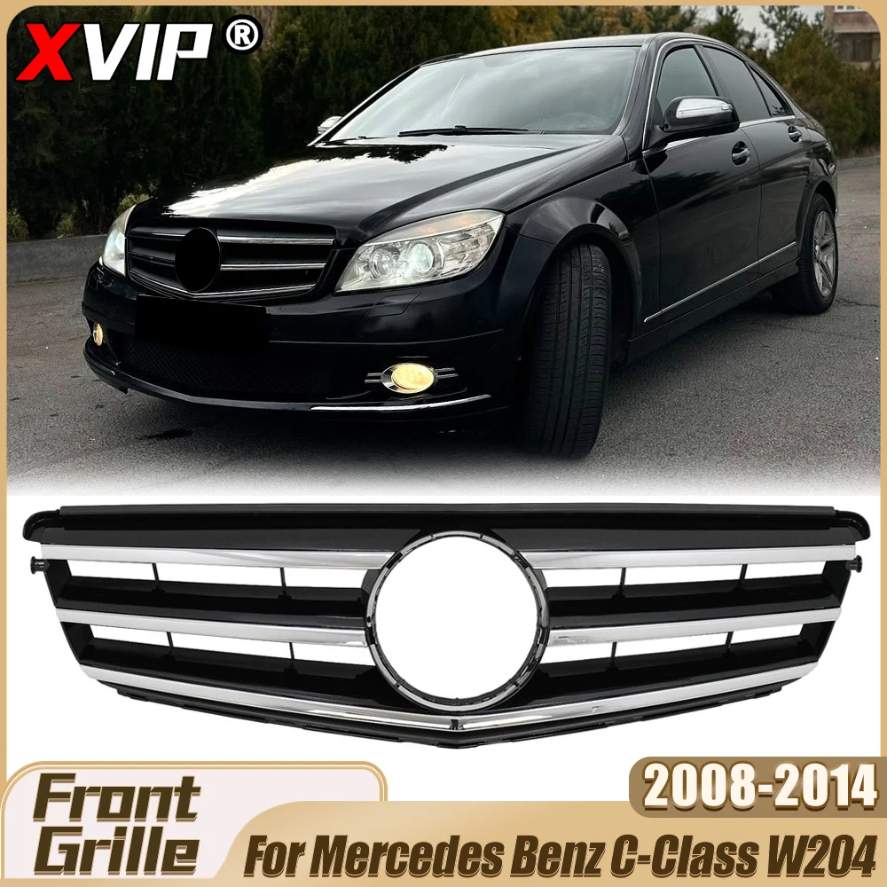 

XVIP Chrome Black Sport Style Front Bumpe Grille For Mercedes Benz C-Class W204/S204 2008-14 C180 C200 C230 C250 C280 C300 C350
