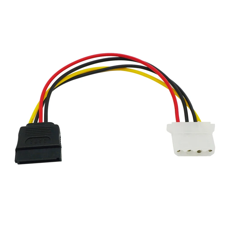 Extensor de potencia de disco duro SATA Lingable, cable de extensión de 15 pines hembra a Molex 4P hembra, para HDD, SSD, Cables de alimentación de 20CM