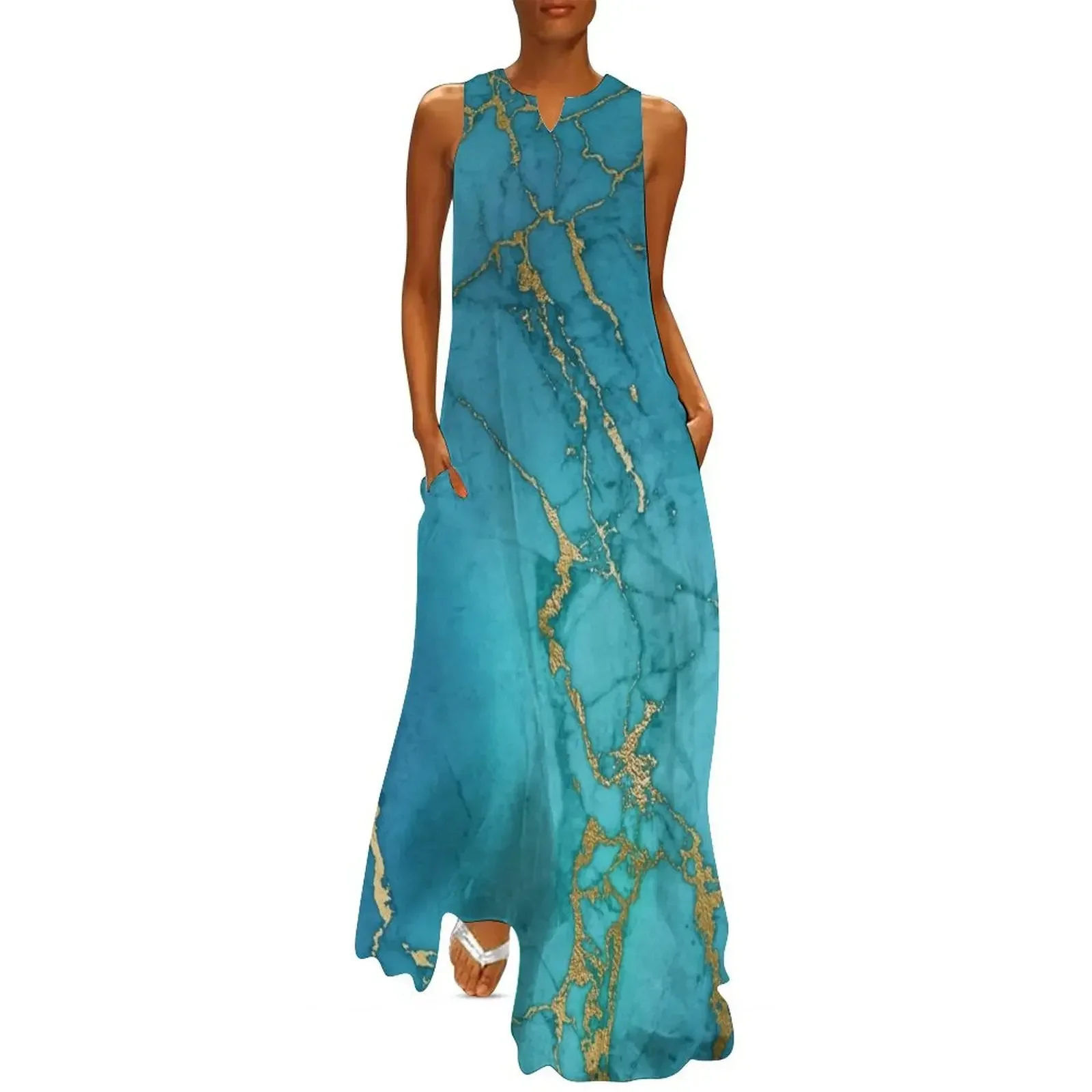

Blue Gilded Marble Long Dress Bride dresses Dresses for wedding party womens dress Dress