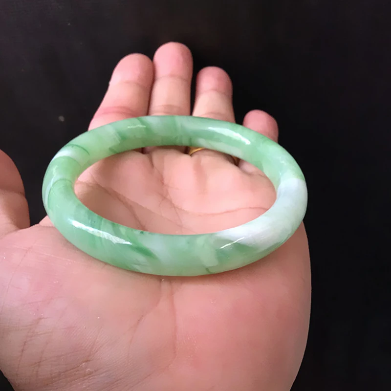 Imitation Jade Bracelet Green Women\'s Vintage Round Bracelet Ladies Jewelry Gift