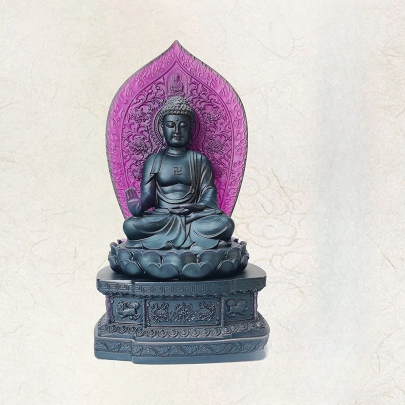 Glazed Buddha Statue Glazed Buddha Statue Crystal Buddha Statue Yellow Glazed Apothecary