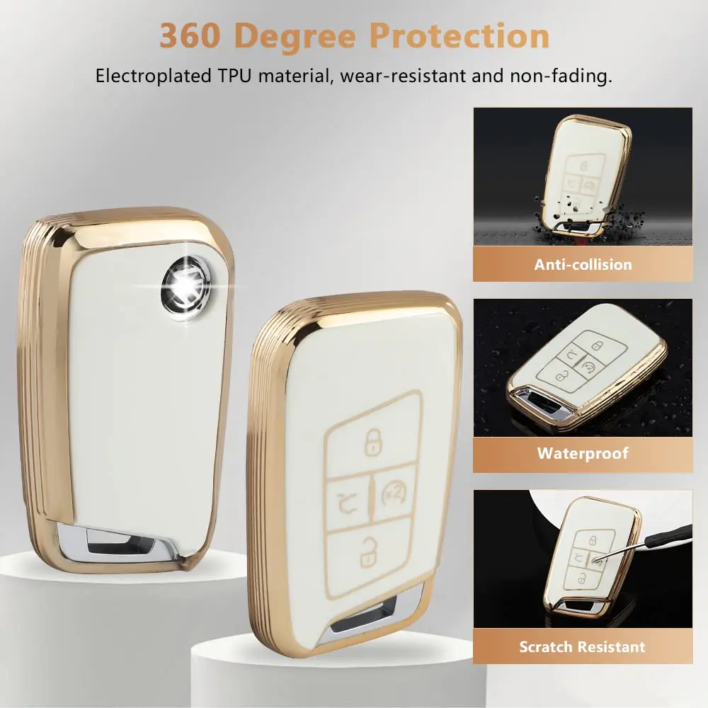 DIYSMART Key cover for VW Tiguan Jetta GLI Atlas Cross Sport Arteon Taos SEL Key Fob Cover Volkswagen Key Case Soft Covers