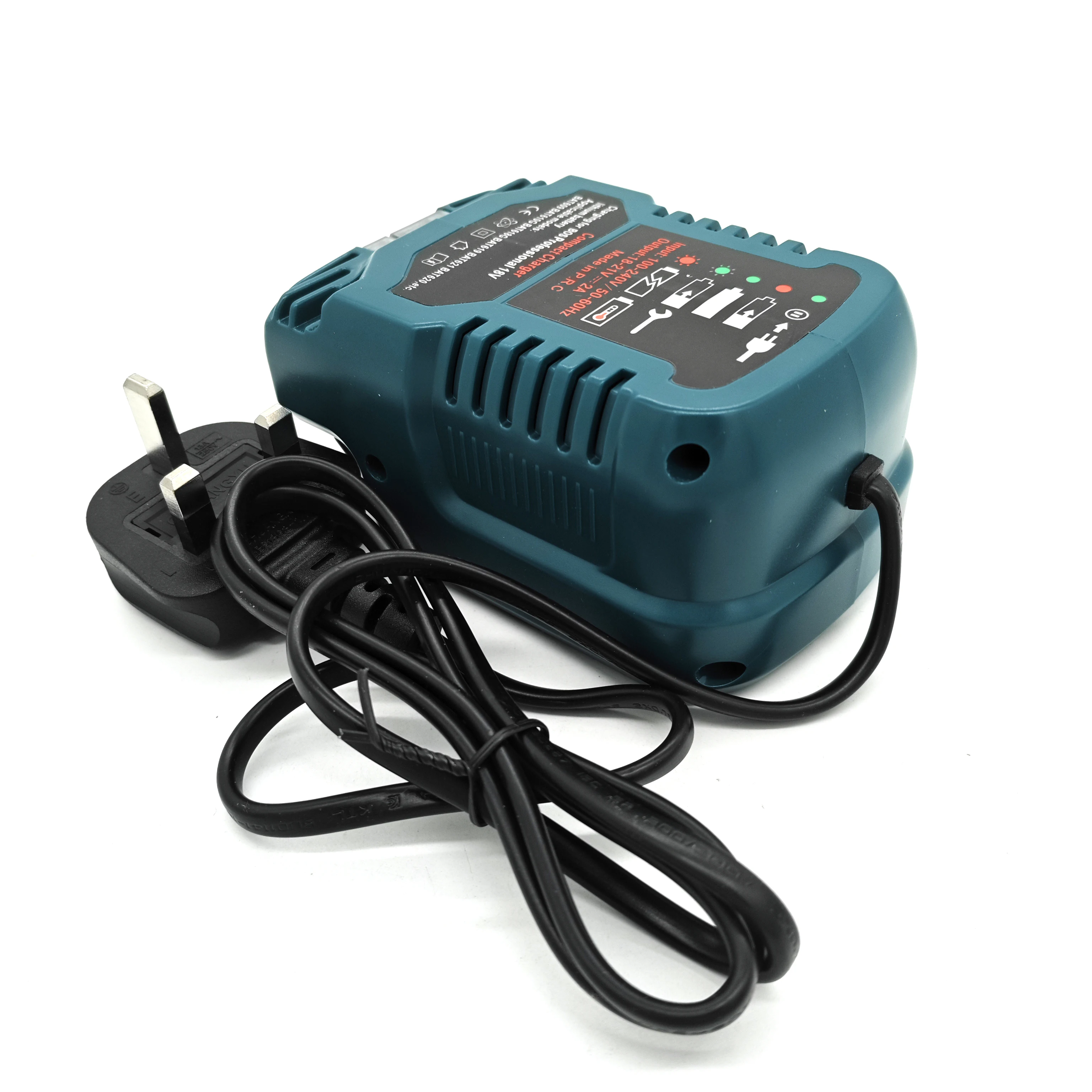 100–240V Battery Charger Portable Mini Charger Compact Replacement Charging Station for Bosch 18V Li-ion Batteries US/EU/UK Plug