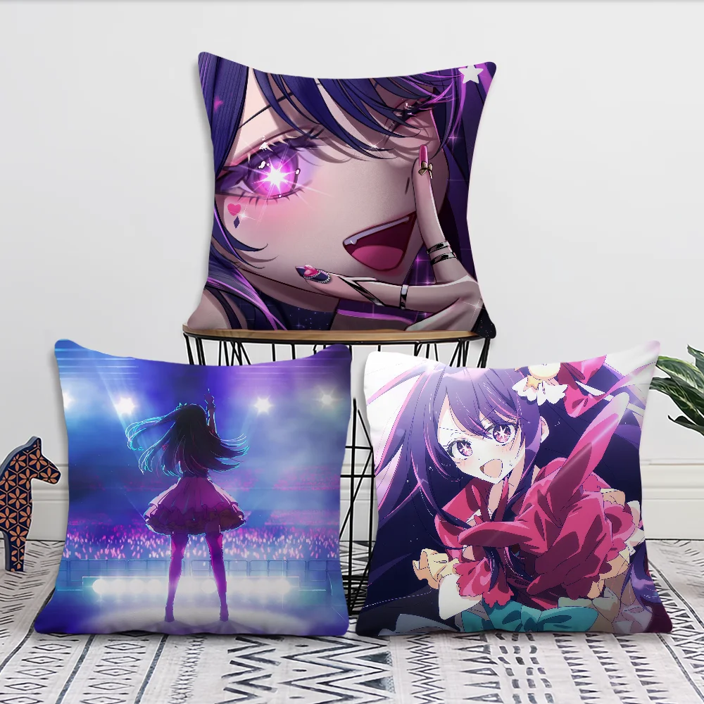 Anime Sexy Ai Hoshino Oshi no Ko  Pillow Case Fan Style Square Home Decor Cushion Cover Design Printed