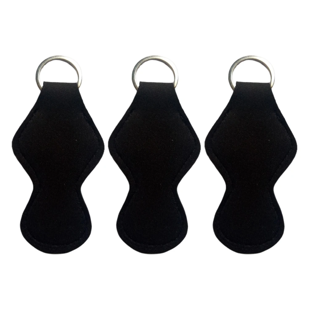 

4 Pcs Waterproof Neoprene Keychain Creative Handbag Hanging Lipstick Cover Keyring Balm Protector Durable Portable Gift