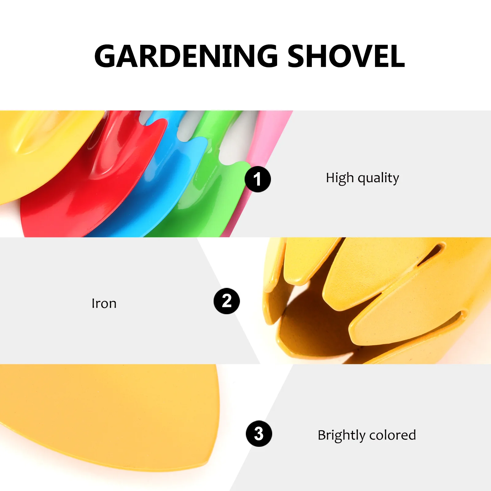 5 قطعة مجموعة أدوات حديقة صغيرة ملونة مجرفة حديد لزراعة الزهور ونباتات داخلية للأطفال والتخييم في الهواء الطلق #1