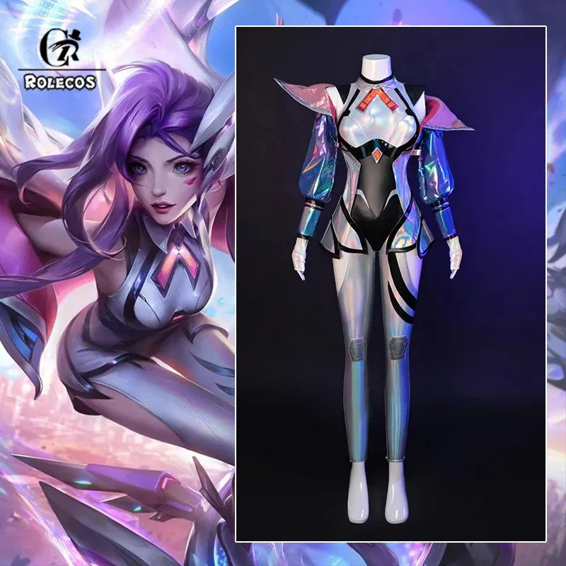 

ROLECOS LOL Battle Dove Seraphine Косплей Костюм Игра LOL Anima Squad Seraphine Косплей Наряд Хэллоуин Женский Костюм Новая Кожа