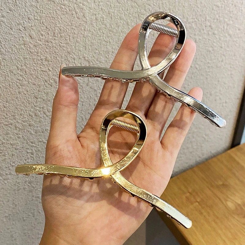2022 neue Frauen Mode Metall Geometrische Haar Clips Klaue Clip Große Gold Haar Clip Stirnband Haarnadel Haar Krabben Haar Zubehör – Detail 5