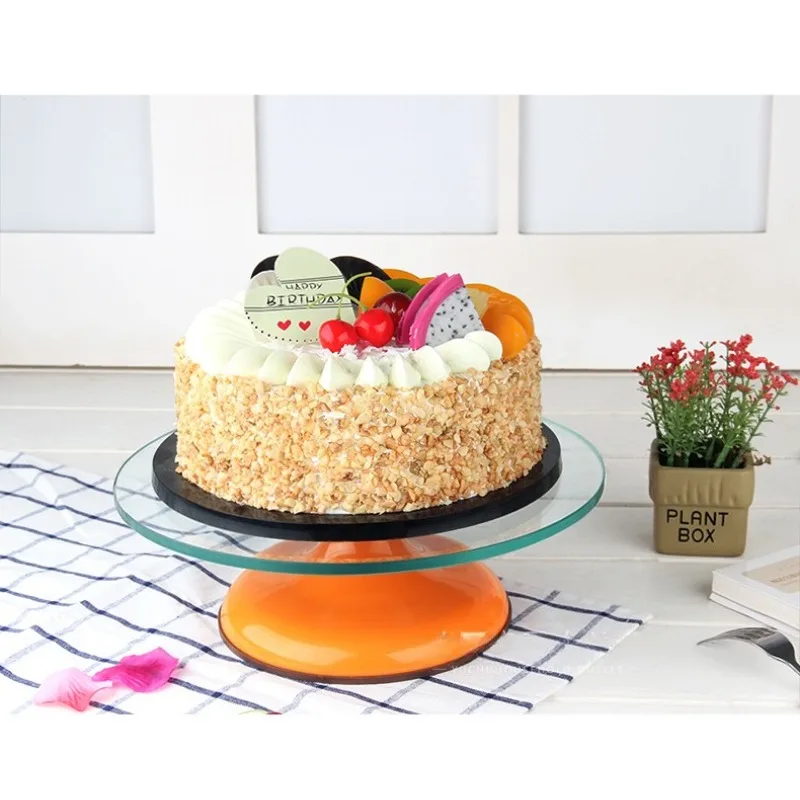 Baking Cake Turntable Tools 12 INCH Tempered Glass for Cake Mousse Candy Decorating Rotating Stand Professional Baking Tools