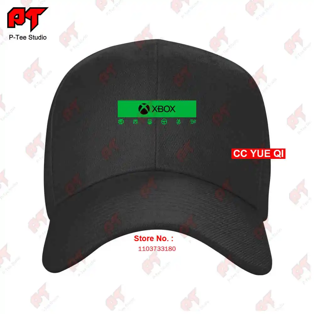 X Box Symbol Logo Black X Box Baseball Caps Truck Cap EQOA