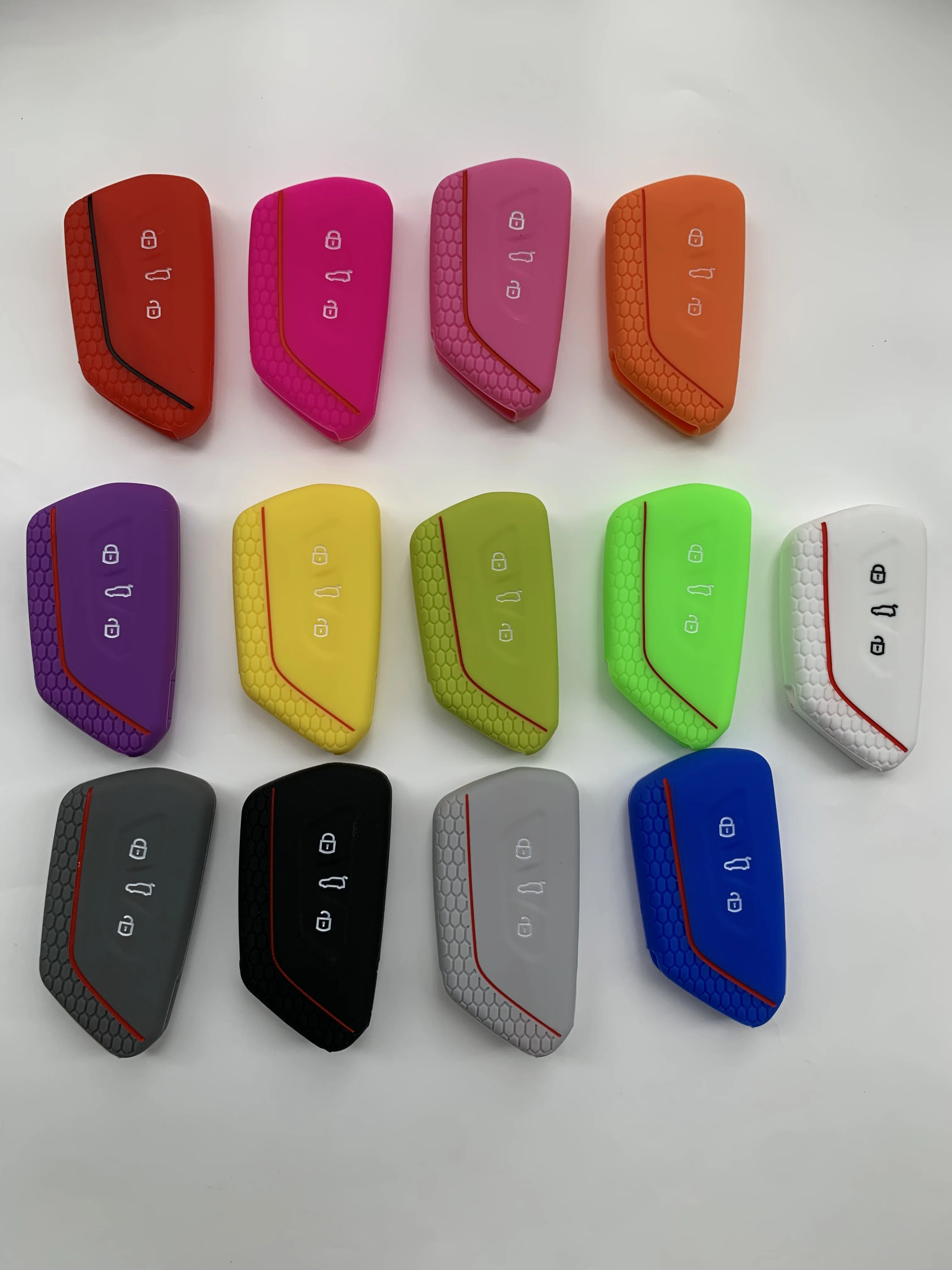 3 Buttons Silicone Case For Seat Leon Cupra Formentor For VW Golf 8 ID4 For Skoda Octavia A8 Remote Shell Blank Cover Auto Parts