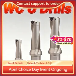 WC Series C20 C25 C32 C40 Drill Bites Insert Drill Metal Drill Bits 11mm-49mm CNC Wate Depth Indexable U Drill Machinery Lathesr
