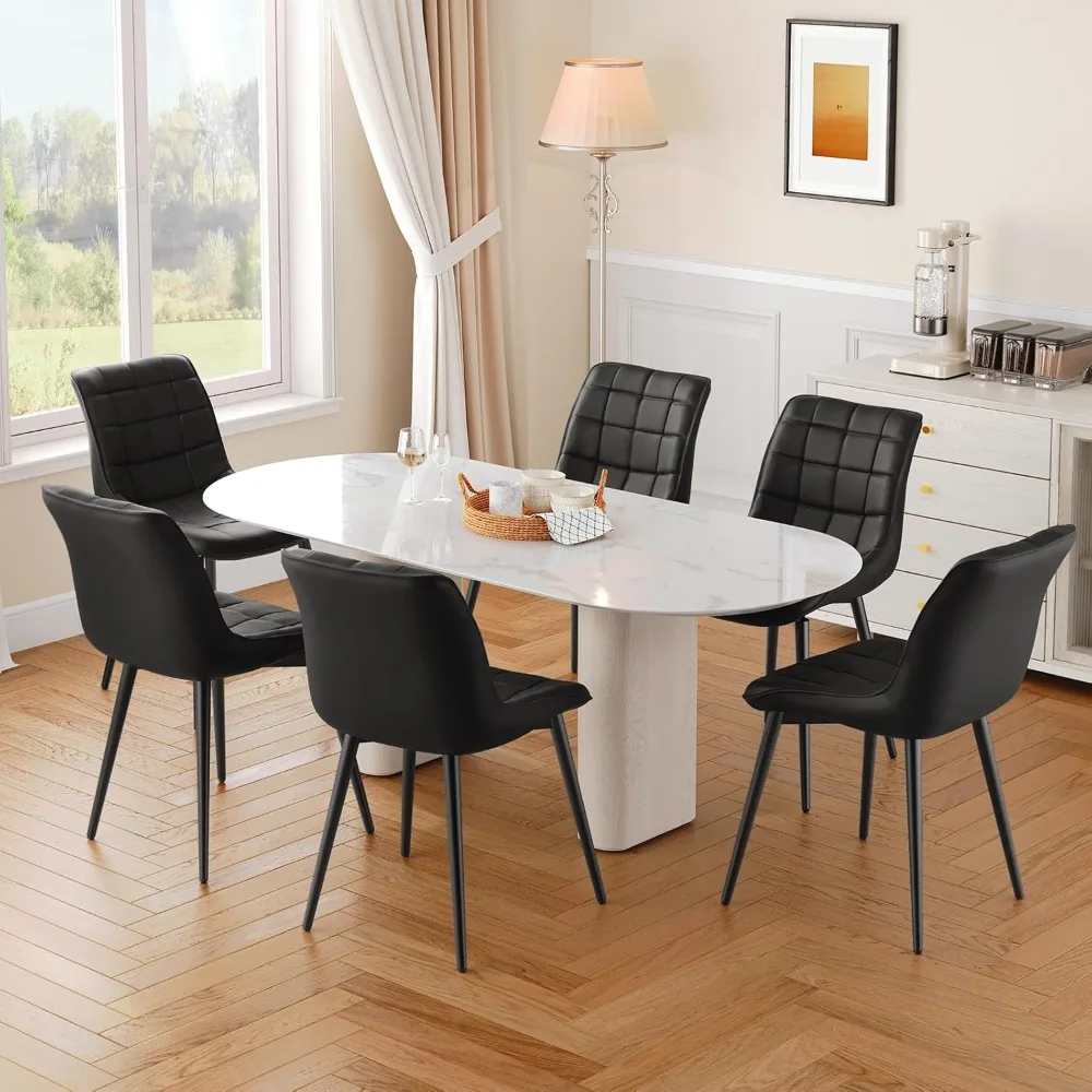 

"Set of 4 Upholstered Dining Chairs - Modern Faux Leather for Living & Dining Rooms"​