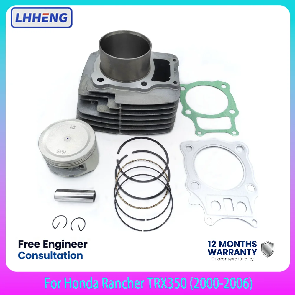 Cylinder Piston Kit 78.5mm STD For Honda Rancher TRX350 2000-2006 17mm Pin Top End Rebuild