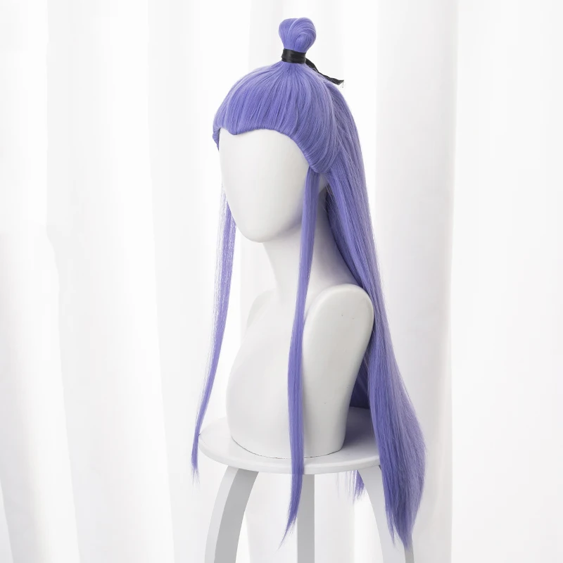 อะนิเมะภาพยนตร์ Nezha Aobing คอสเพลย์วิกผมผมยาวสีม่วง Headwear สติกเกอร์ Ao Bing Props Ne Zha 2 ปาร์ตี้ฮาโลวีนผู้หญิงผู้ชายของขวัญ