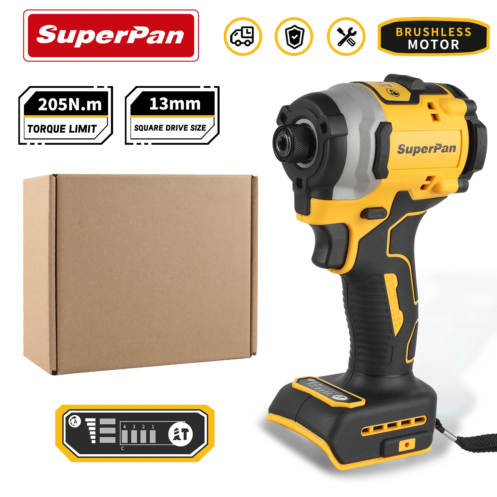 

superpan DCF850 Impact Driver Electric Driver For Dewalt 20V Lithium Battery Brushless battery screwdrivers High Torque