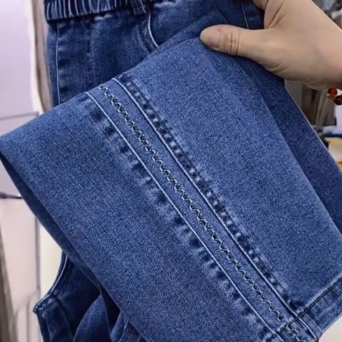 Large Size Women Jeans 2026 New Autumn Winter High Waist Korean Loose Straight  Pants Female Fashion Casual Extends Denim Pants