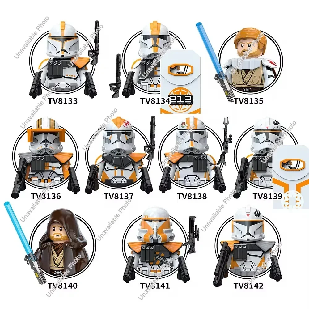 Hot Toys - Nuevos Bloques de Construcción de Star Wars, 212 Clone Trooper, Anakin Skywalker, Obi-Wan, HK87-Assassin Droid, Figuras de Juguete en Miniatura