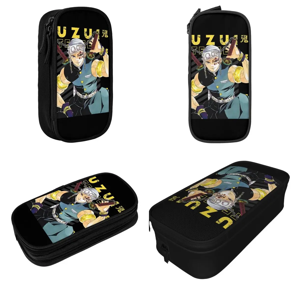 Uzui Tengen Demoned Slayered Pencil Case Fashion Pen Bags for Student Big Capacity Students School Gift Pencilcases