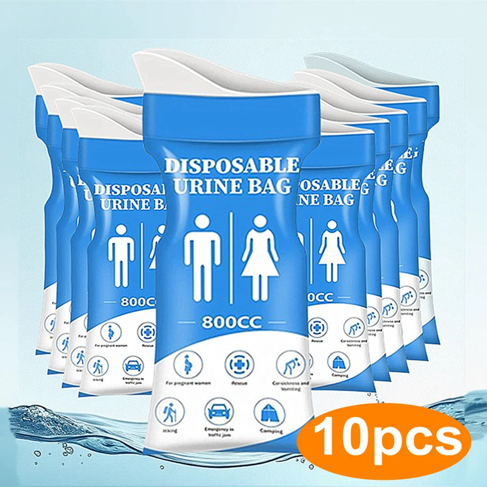 10Pcs Outdoor Emergency Urinate Bags 800ML Disposable Vomiting Bag Unisex Urinal Bag For Women Men Portable Travel Toilet Bag