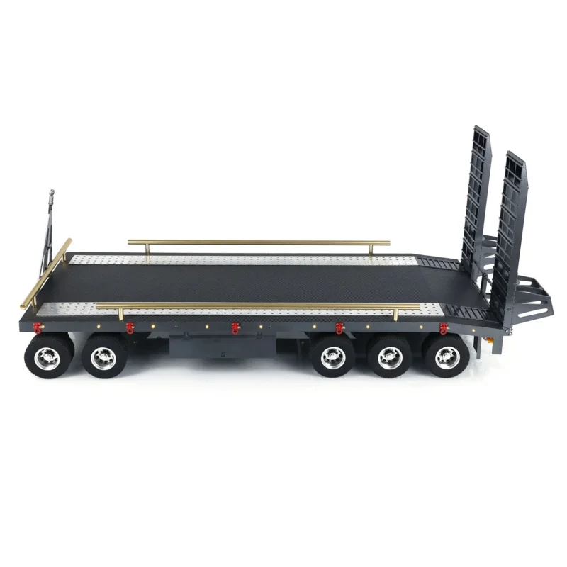 

Metal 5 Axles Full Trailer for 1/10 1/8 RC Crawler 1/14 1/12 Hydraulic Truck Car for 9150 Demolition K970-200 960 Digger