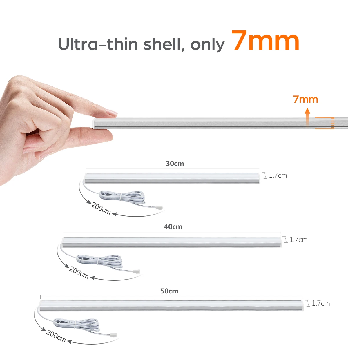 اللاسلكية الذكية LED قطاع أضواء الاستشعار بار AC110V 220 فولت إلى DC12V 30 سنتيمتر 40 سنتيمتر 50 سنتيمتر موازية الألومنيوم LED خزانة المطبخ الجدار مصباح #4