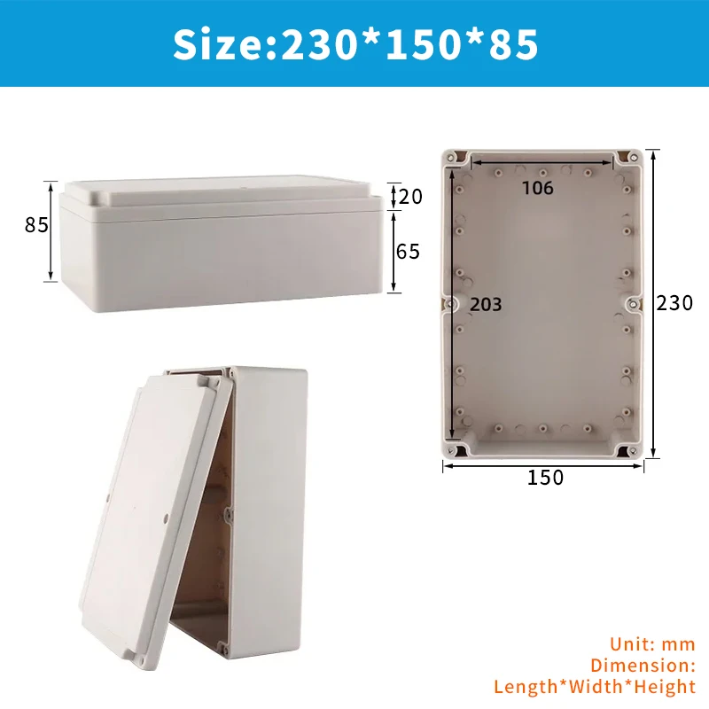 OMCH F-Serie IP66 Kunststoff ABS Outdoor Wasserdichte Elektrische Anschlussdose Schraubkabel Anpassbare Wasserdichte Kabelverbindungsdose