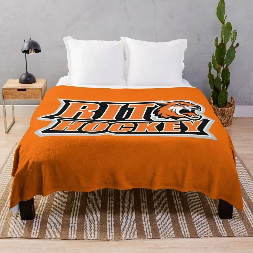 

RIT Hockey ice hockey icons Throw Blanket Blankets Sofas Of Decoration Soft Big Hairy Blankets