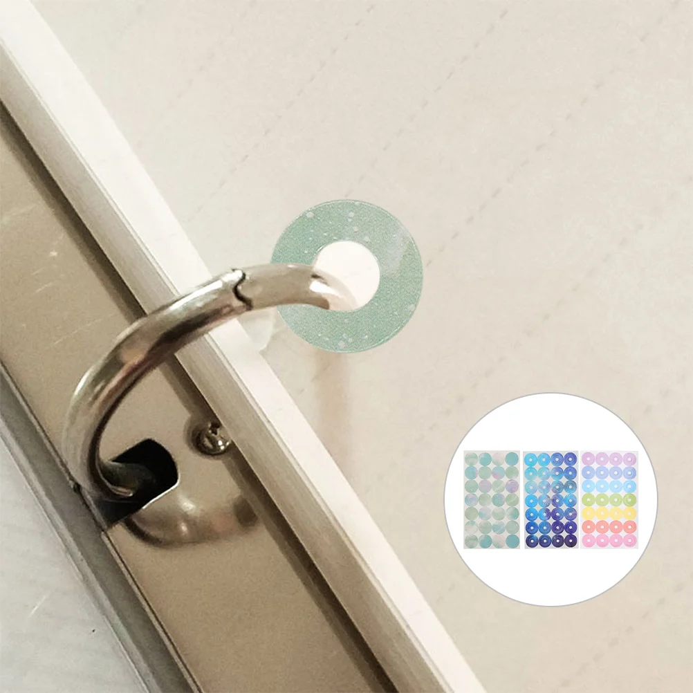 12 Sheets Protective Sticker Label Scrapbooking Stickers Universal Loose Leaf Punched Paper Reinforcement Hole