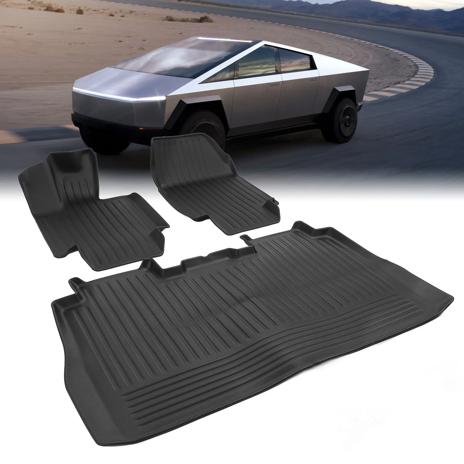 

Front Seat Floor Mat Set TPE Reliable Protection Easy to Clean All Weather Car Floor Mat for Vehicle