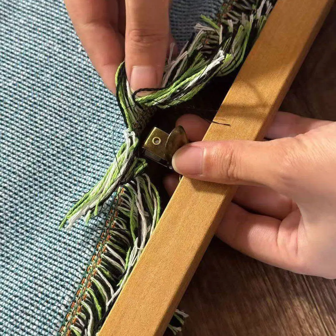 Real Wood Tapestry Hanger for Wall Decoration Tassel Curtain Rod for Homestay Long Rectangle Shape Machine Washable Pure Color