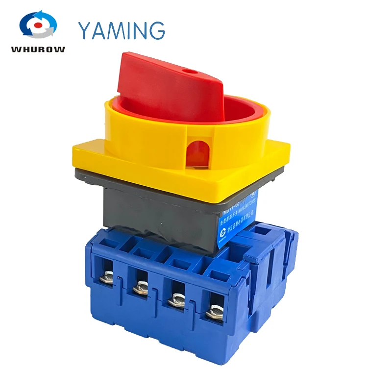 

Yaming Load break isolator switch with padlock panel 63A 4 Phases 2 position on-off Changeover rotary switch YMD11-63A/4P