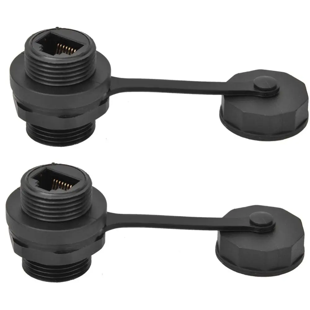

2 Pcs IP68 Waterproof RJ45 Connector Shielded CAT6 Ethernet Cable Coupler 8P8C Female To Female Feed Thru Coupler