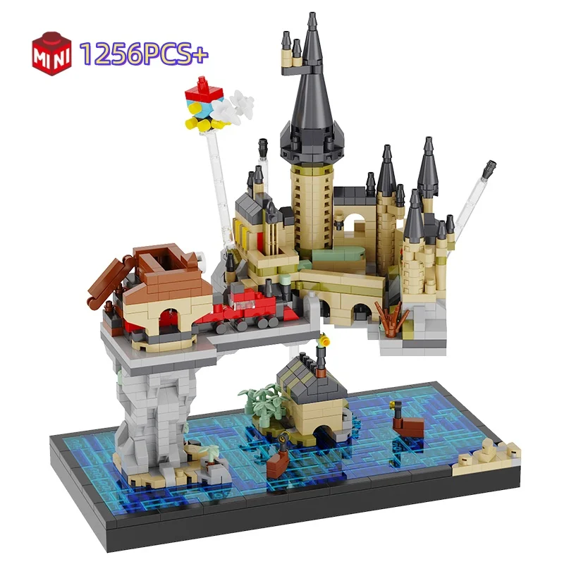 

Креативная научная фантастика, фильм, волшебный замок, модель строительных блоков, миниатюрный замок Хогвартс, волшебная школьная кирпичная игрушка, подарок для детей