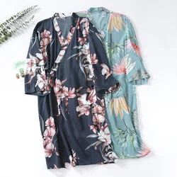 2024 Summer New Design Fresh Kimono Robes Women Bathrobes Casual Floral Female Nightgowns Japanese Bath Robes Sweater Robe