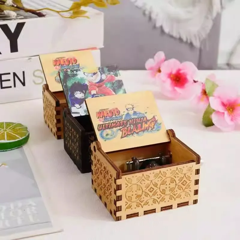 ナルトオルゴール漫画をテーマにしたナルトオルゴールクラシック手回しオルゴール装飾品木製オルゴールナルトフィギュア