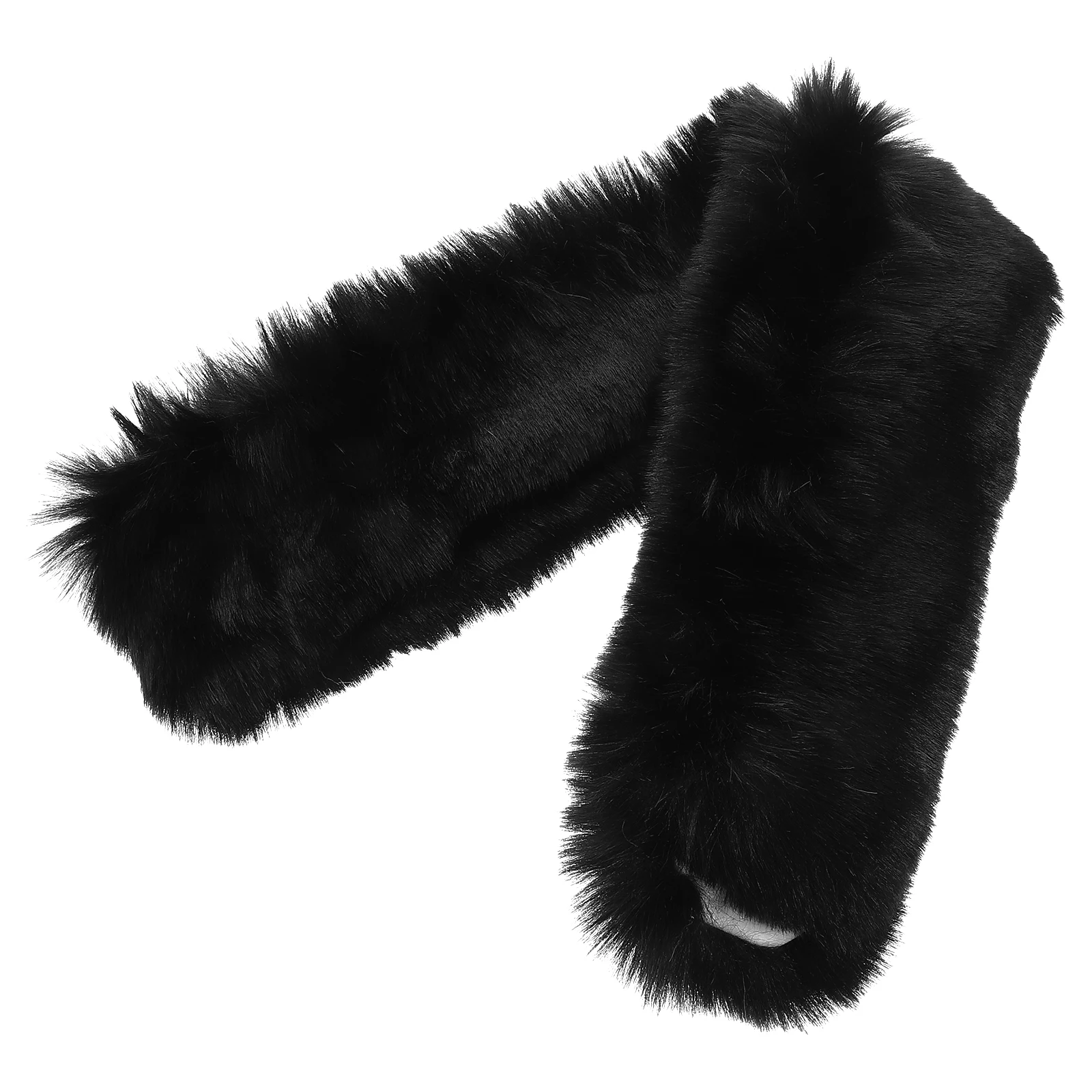 

Faux Women Faux Scarf Long Warm Wrap Soft Nylon Circle Stole Black Women Scarf Realistic Luxurious