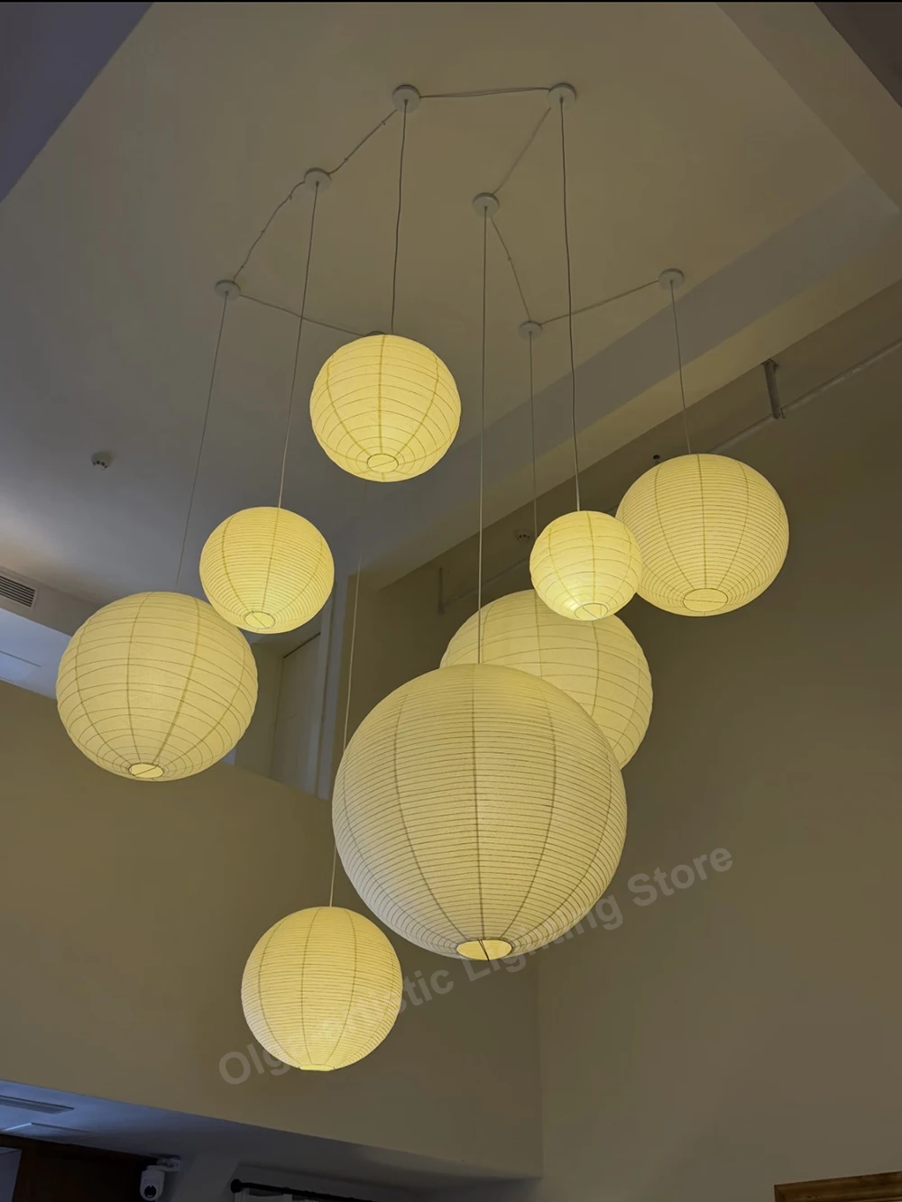 Come Get Elegant Paper Spheres Pendant Lights Led Living Room Kitchen Island Decor Round Hanging Lamp Cafe Store Lights Classic