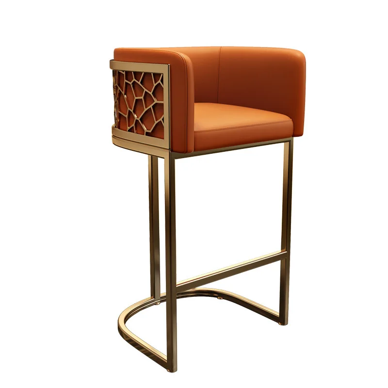 

Backrest bar chair household high stool modern simple commercial bar chair front checkout page chair industrial wind