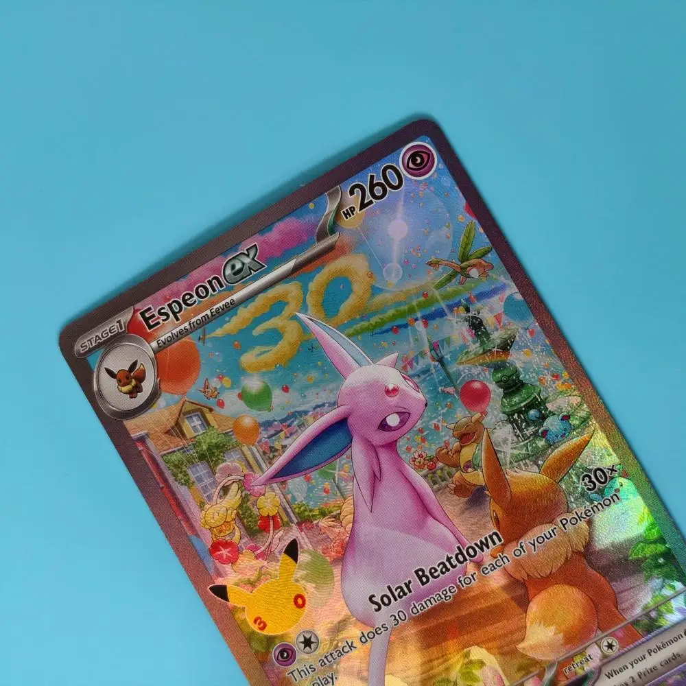 Selbstgemachte TCG-Sammelkarte 30C/MEP 30th Anniversary Seltene Karte Umbreon Espeon Mew EX Holo Englische PKM-Karten – Detail 8