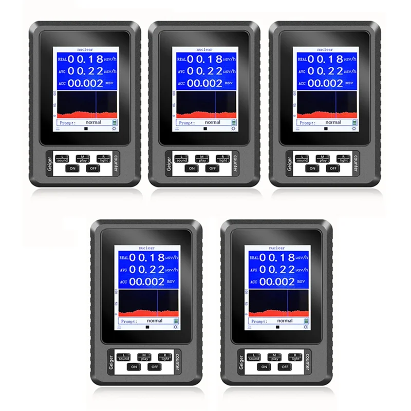 

5Pcs Nuclear Radiation Detector Geiger Counter Personal BR-9B XR-1 Dosimeter Marble Detector Beta Gamma-Black