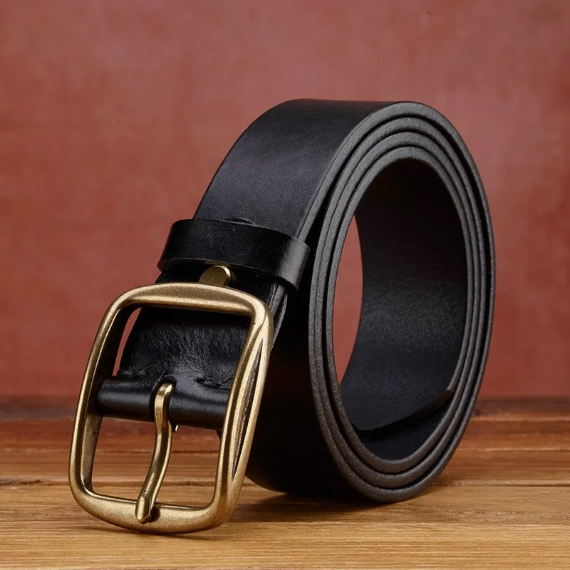Men's leather belt pure handcrafted top layer versatile and casual for men