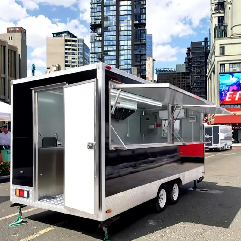 10ft 13ft 14ft 16ft Food Trailer Custom Mobile Food Cart Fully Equipped Practical Snack & Ice Cream Food Truck Lightweight