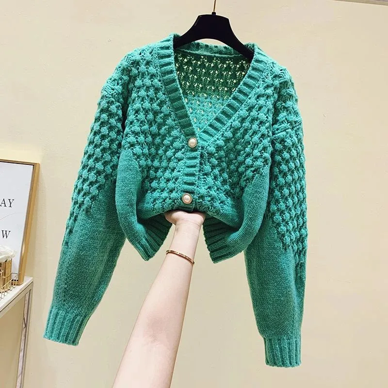 2024 Spring N Sweater Cardigans Slim Elastic Woman Top Clothes Knitted Korean V-Neck Long Sleeve Elegance Hot Sweet Casual Young