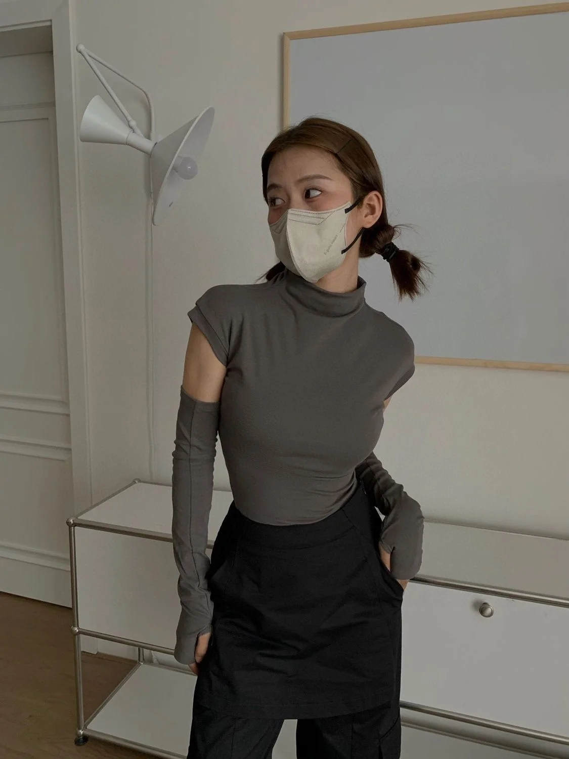 Damska koszulka z odpinanymi rękawami, ubrania z lat 2000, styl Y2K, letnia, z odkrytym ramieniem, siateczkowe wstawki, ramiączka, oddychająca, warstwowa, szybkoschnąca, dla dziewczyn.