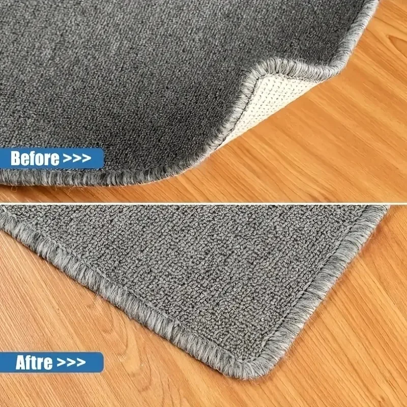 Triangle Black Anti Slip Rug Gripper - Durable, Washable And Reusable Rubber Pad to Keep Your Rug in Place on Hardwood Floors