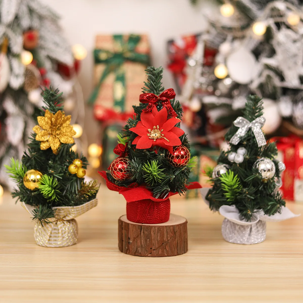 Mini Christmas Tree Small Christmas Tree Artificial for  Tabletop Decorations | Comes with Ornaments, Cone for Holiday Table