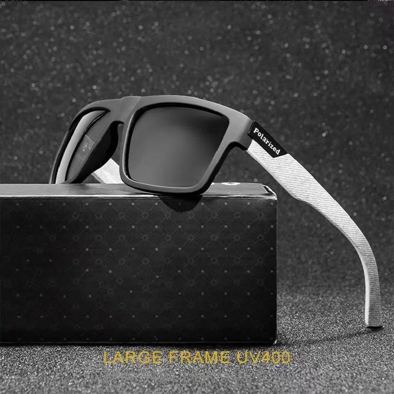 Modische Vintage Quadratische Polarisierte Sonnenbrille für Männer und Frauen, Luxus-Markendesigner Fahrer- und Anglerbrille, UV400-Schutz – Detail 2