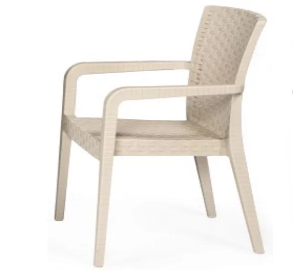 Alberts Modern Rattan Chair Foldable Portable Wide Pattern Gas Injection Molded Polypropylene Stackable Outdoor School Park